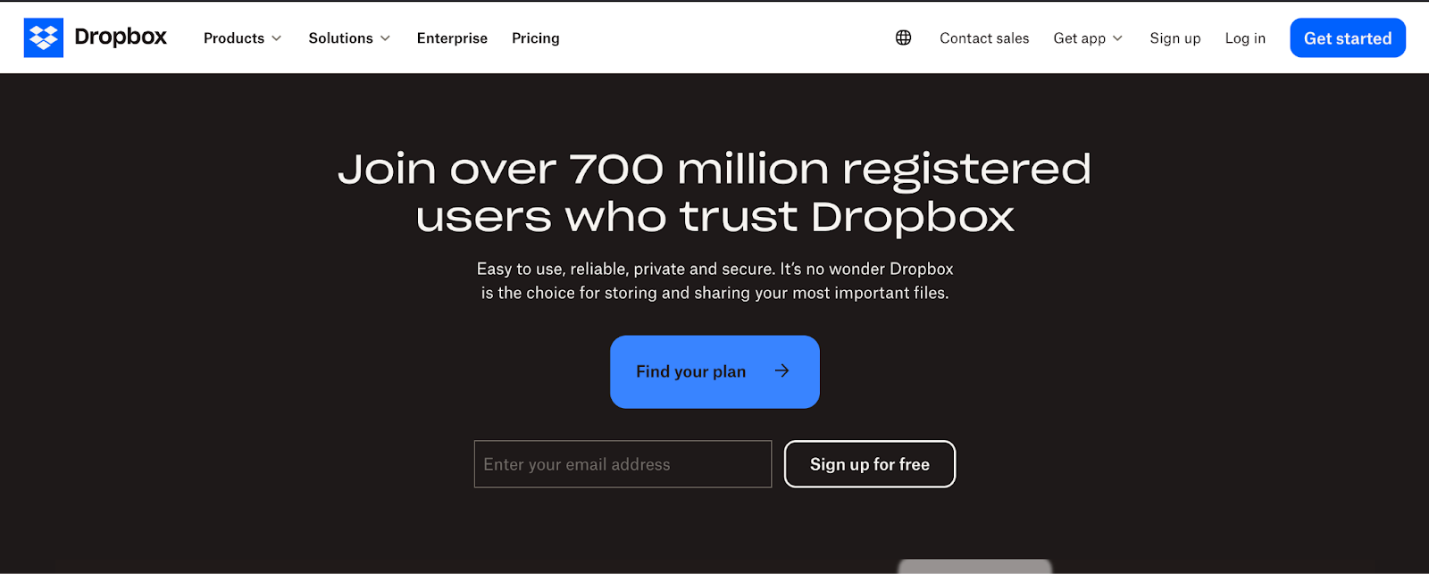 Dropbox User Friendly Websites Examples